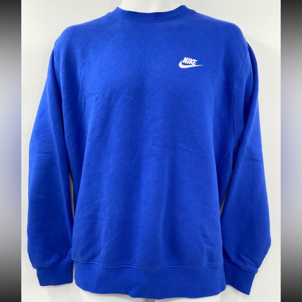 Nike Sportswear Club Fleece Crewneck Sweatshirt Game Royal Men Large BV2662-480 - Picture 4 of 11